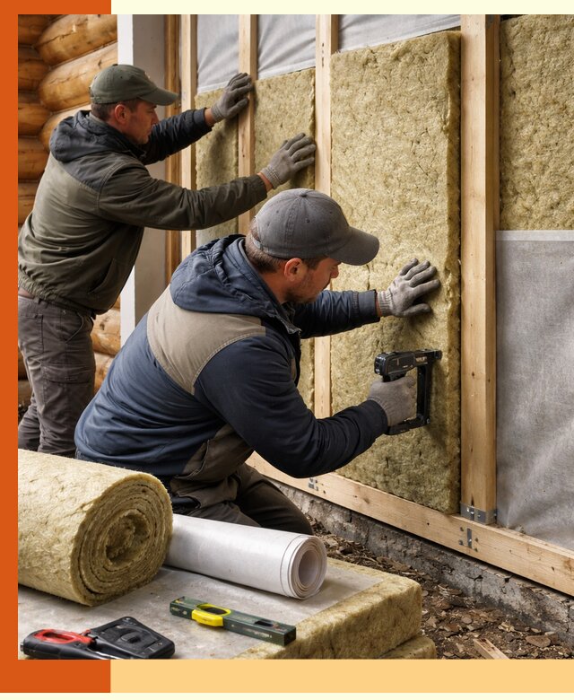 Утепление бревенчатого дома под ключ в Норильске