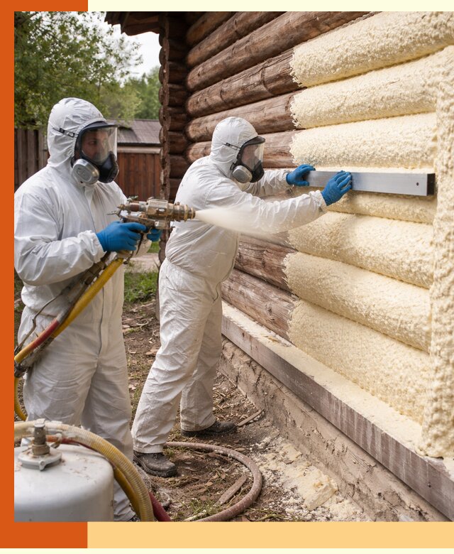 Утепление бревенчатого дома ППУ в Норильске эффективной изоляцией