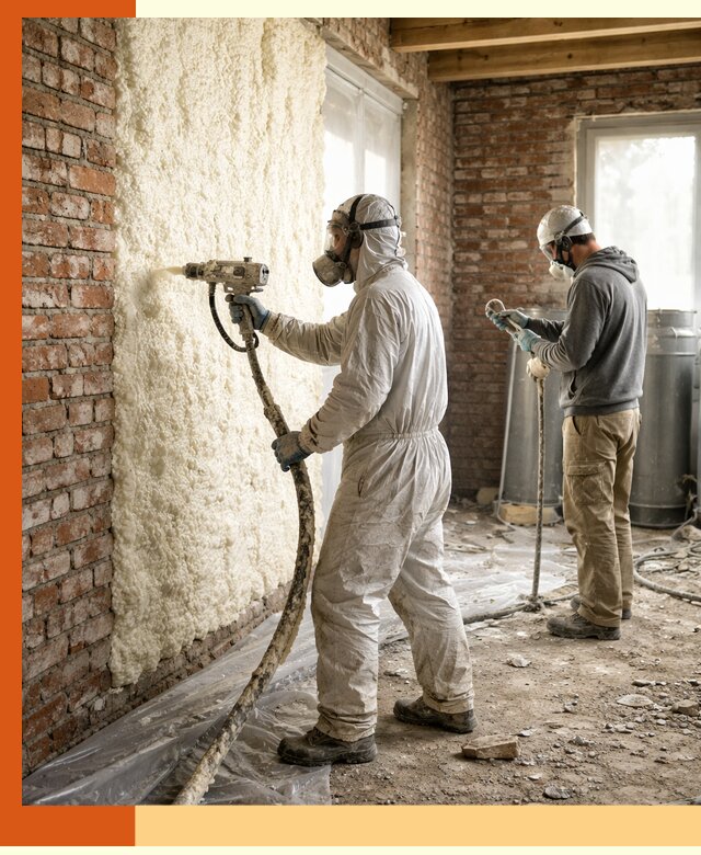 Утепление кирпичного дома пенополиуретаном в Норильске