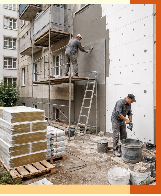 Утепление квартиры снаружи в Норильске от 6387 руб/м2 под ключ | ТепломастерНрл