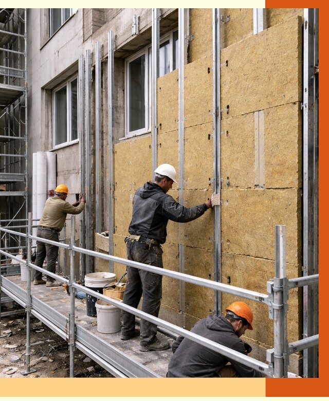 Утепление вентилируемого фасада в Норильске от 5816 руб/м2 — монтаж и утепление вентфасад | ТепломастерНрл