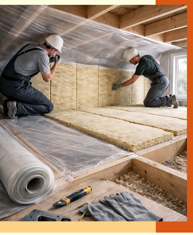 Утепление перекрытий в Норильске от 2960 руб/м2 — утепление межэтажных и чердачных | ТепломастерНрл