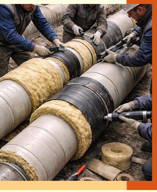 Утепление трубопровода в Норильске под ключ от 1921 руб. — надежно и выгодно | ТепломастерНрл