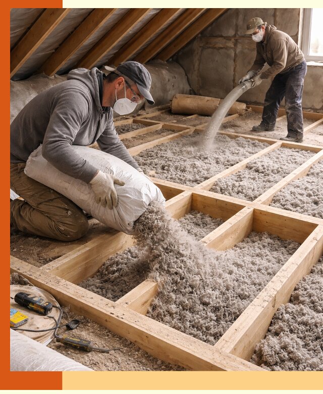 Заполнение полостей чердачного перекрытия в Норильске качественно и надёжно