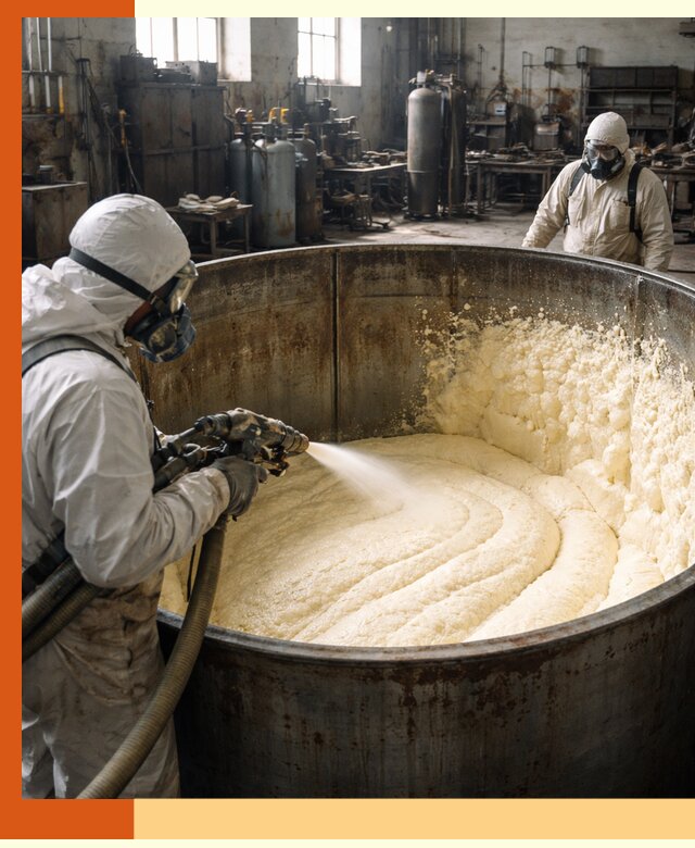 Заливка ппу в емкости с полной изоляцией и герметизацией в Норильске