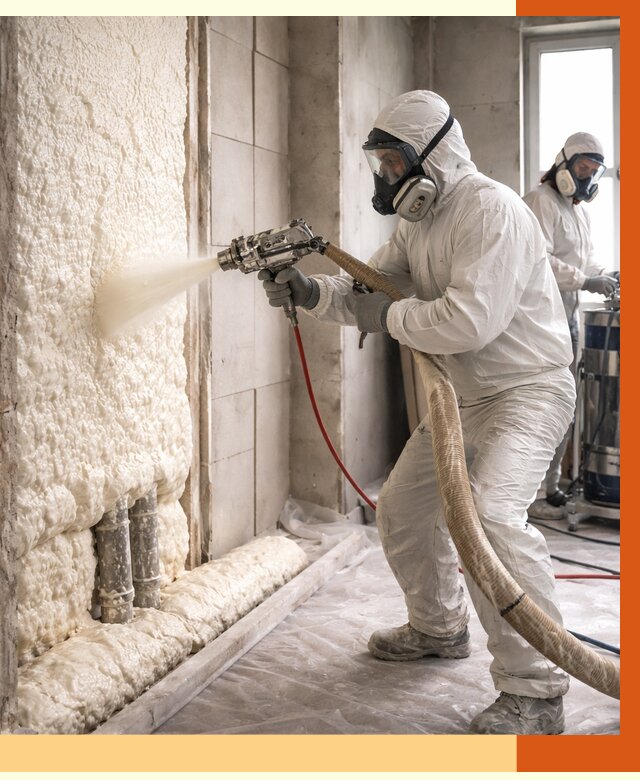 Напыление пенополиуретана в Норильске от 7789 руб./м2 — услуги и монтаж ППУ | ТепломастерНрл