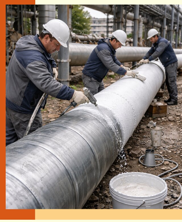 Утепление теплотрассы жидкой теплоизоляцией в Норильске