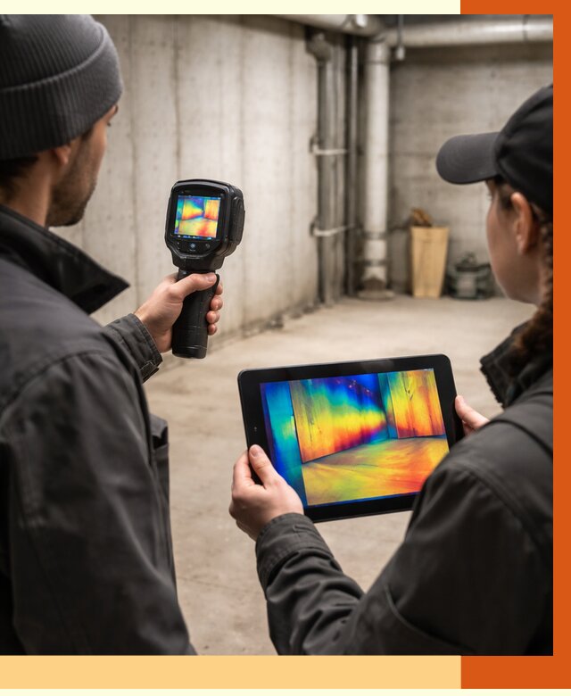 Тепловизионное обследование подвала в Норильске от 4673 руб. — проверка гидроизоляции | ТепломастерНрл
